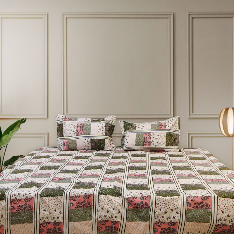 Cotton Floral Printed Bedsheet with 2 Pillow Covers