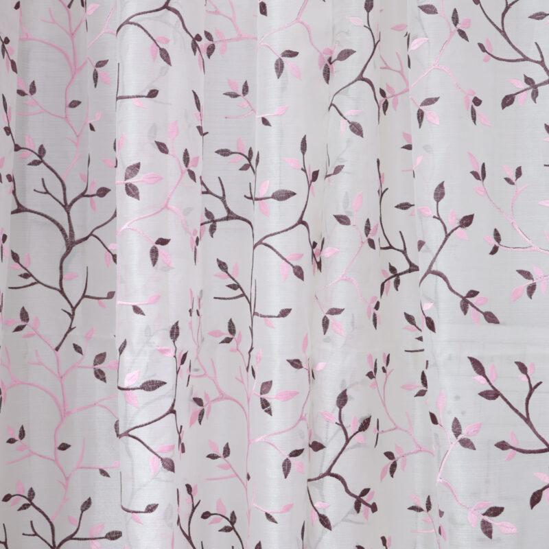 Charming Floral Cotton Curtains with Delicate Branch Pattern