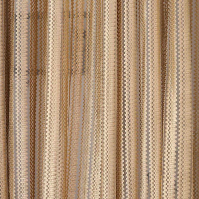 Golden Sheer Curtains with Elegant Vertical Striped Design