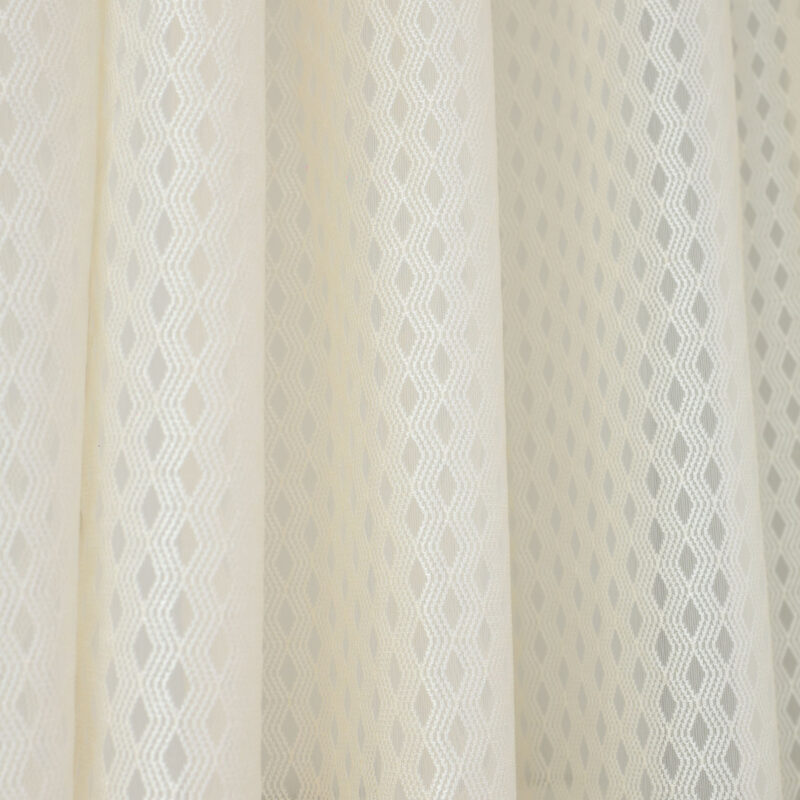 Elegant Cream Sheer Curtains with Subtle Mesh Pattern