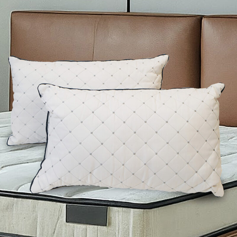 Polyester Fibre Solid Sleeping Pillow Pack of 2